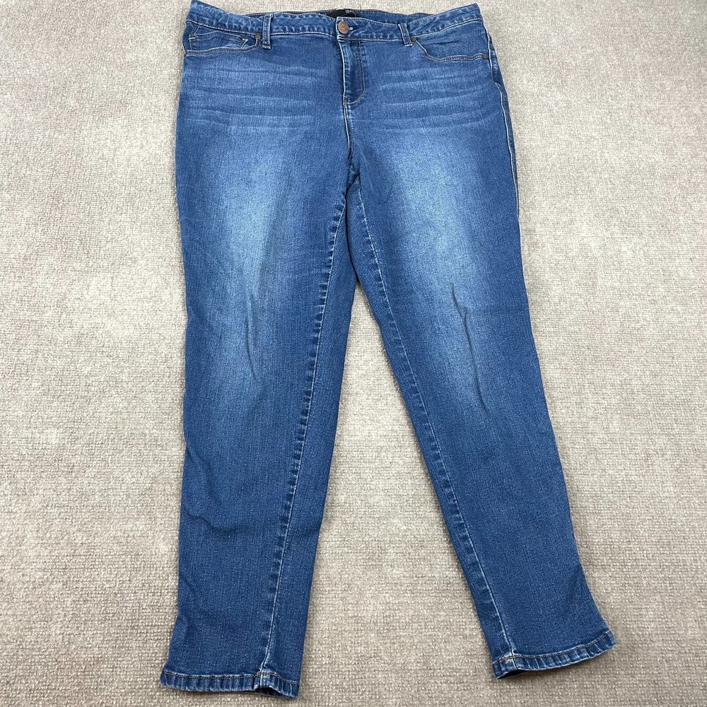 1822 Denim Jeans Womens 22W Blue Cotton Stretch Medium Wash Travel Skinny Leg